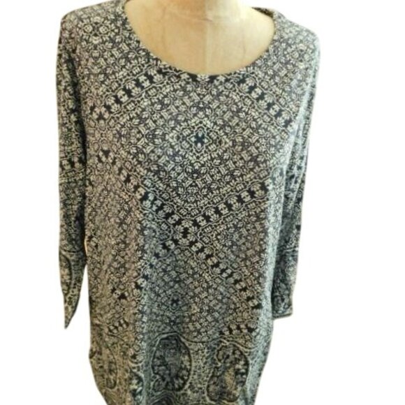 Lucky Brand Size 1X Plus Size Boho 3/4 Sleeve Top NWT $44 - Picture 1 of 2
